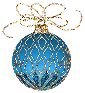 Christmas Blue And Gold Ornament Clipart