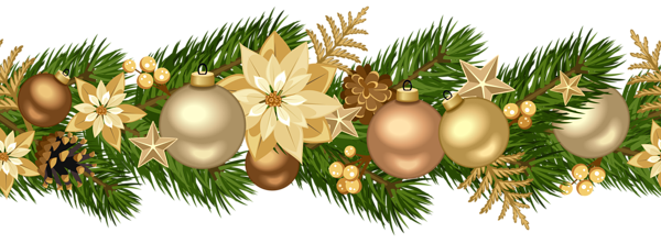 This png image - Christmas Decorative Golden Garland PNG Clip Art Image, is available for free download