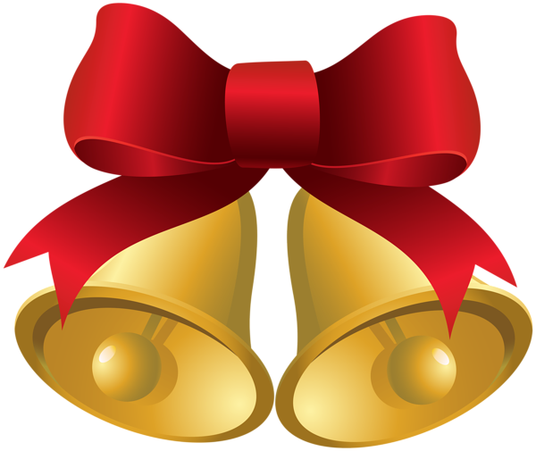 This png image - Christmas Gold Bells with Red Bow PNG Clipart Image, is available for free download