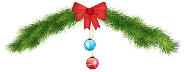 This png image - Christmas Pine Decor with Red Bow PNG Clip Art Image, is available for free download