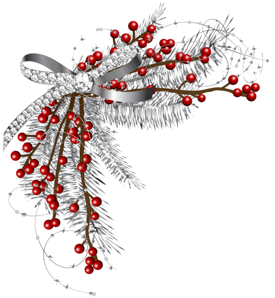 This png image - Christmas Pine Silver Decor PNG Clip Art Image, is available for free download