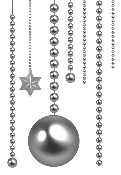 This png image - Christmas Silver Beads PNG Clip Art Image, is available for free download