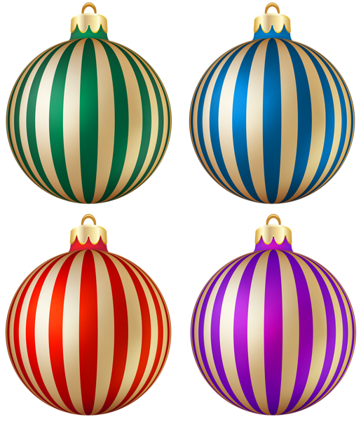 This png image - Christmas Striped Balls Transparent PNG Image, is available for free download