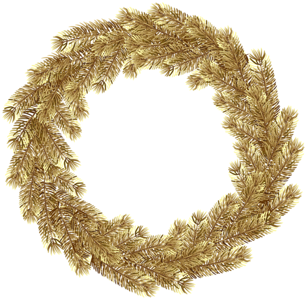 This png image - Christmas Wreath Gold PNG Clip Art, is available for free download