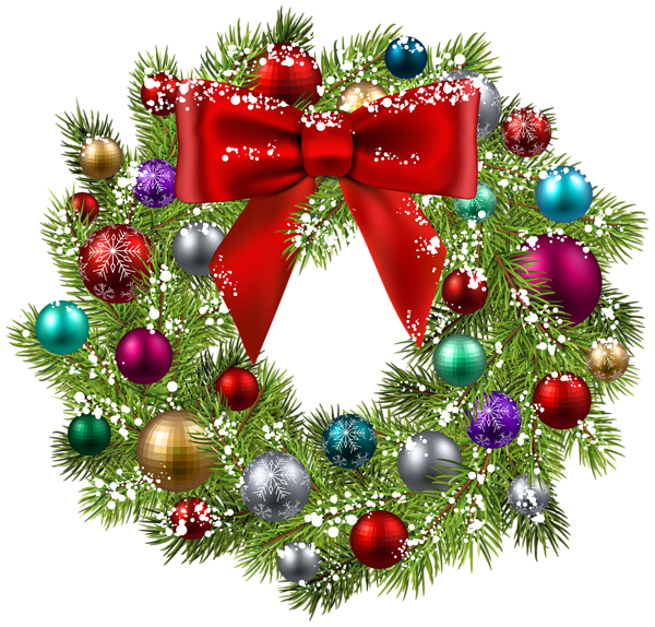 This png image - Christmas wreath with Ornaments, is available for free download
