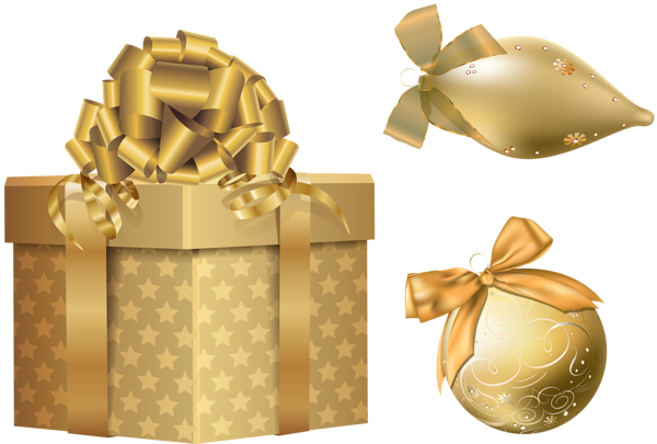 This png image - Gold Christmas Elements PNG Clipart, is available for free download
