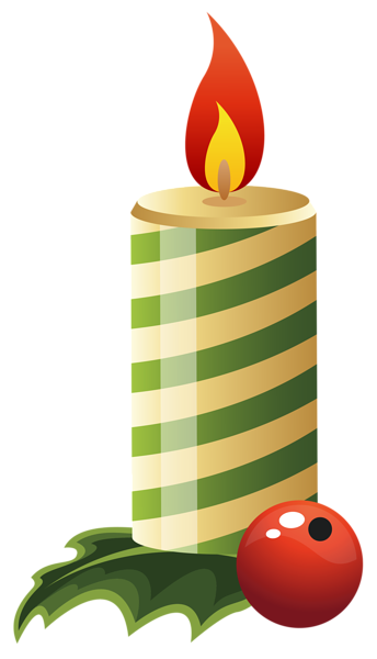 This png image - Green Christmas Candle PNG Clipart Image, is available for free download