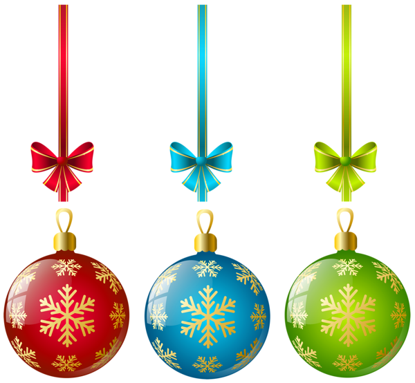 This png image - Large Transparent Three Christmas Ball Ornaments Clipart, is available for free download