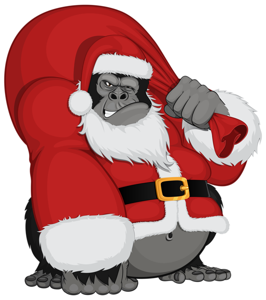 This png image - Monkey Santa PNG Clipart Image, is available for free download
