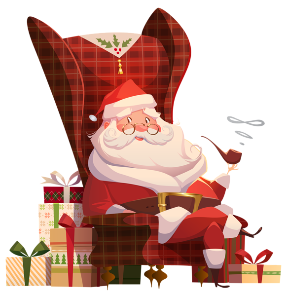 This png image - Santa Claus on Chair Transparent PNG Clip Art Image, is available for free download