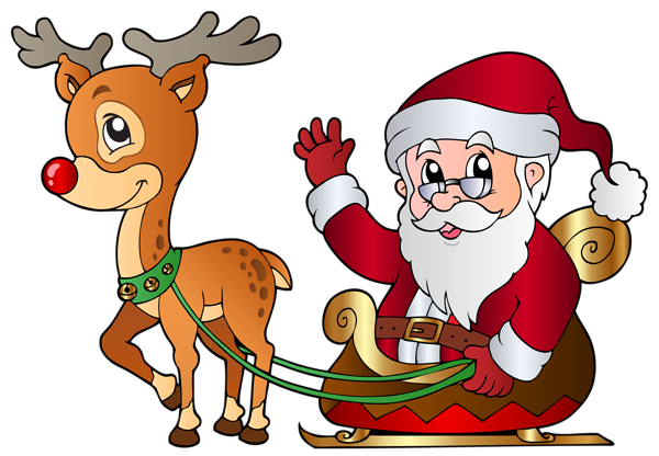 Santa and Rudolph PNG Clipart Image