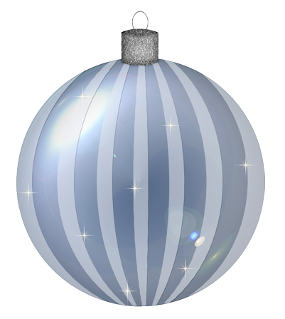 This png image - Silver Striped Christmas Ball Ornament PNG Clipart, is available for free download