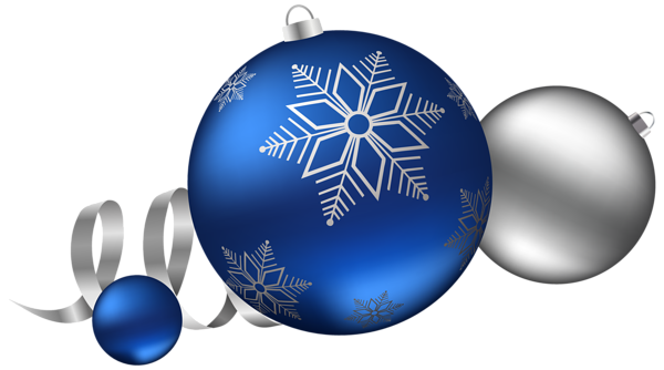 This png image - Silver and Blue Christmas Balls Decoration Clipart Image, is available for free download