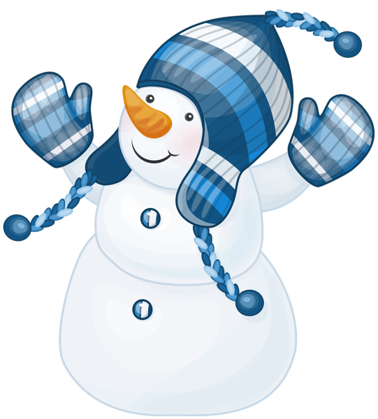 Snowman with Blue Hat Clipart | Gallery Yopriceville - High-Quality
