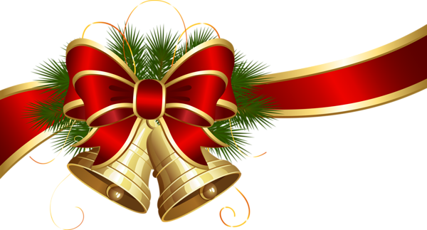This png image - Transparent Christmas Bells with Red Bow Clipart, is available for free download
