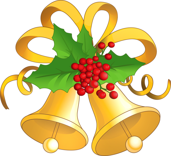 This png image - Transparent Christmas Gold Bells with Mistletoe PNG Clipart, is available for free download