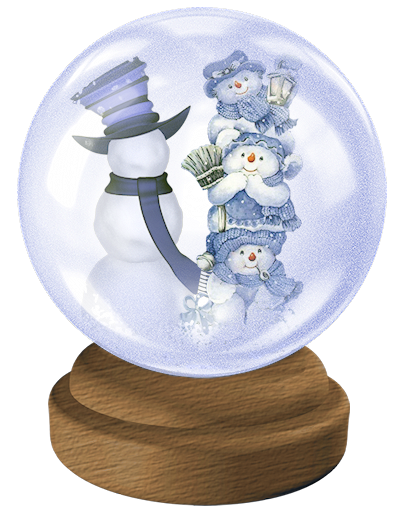 This png image - Transparent Christmas Snowglobe with Snowmans Clipart, is available for free download