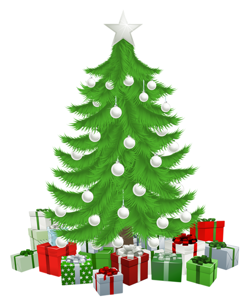 This png image - Transparent Christmas Tree with Presents Clipart Picture, is available for free download
