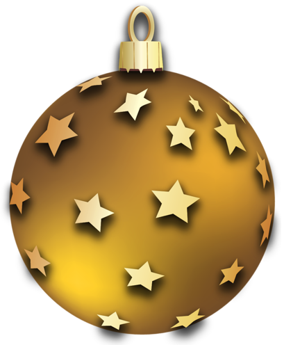 This png image - Transparent Gold Christmas Ball with Stars Ornament Clipart, is available for free download