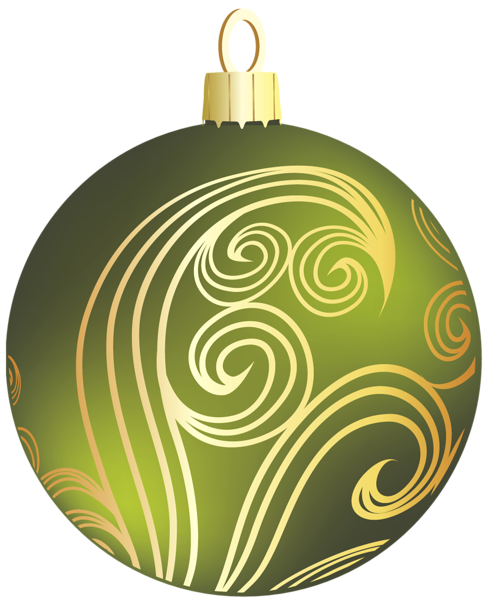 This png image - Transparent Green and Gold Christmas Ball Clipart, is available for free download