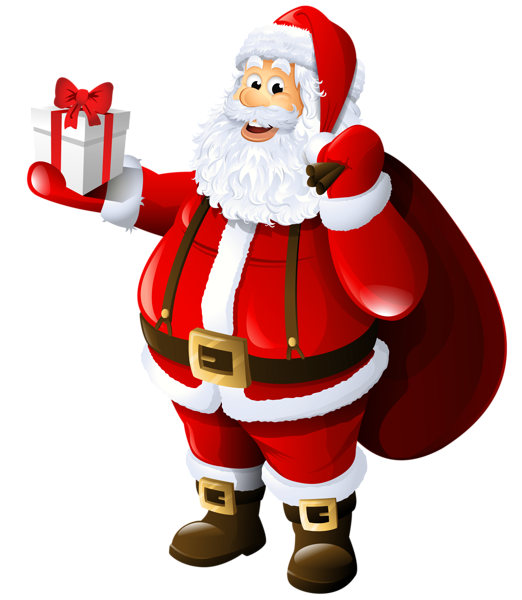 This png image - Transparent Santa Claus with Gift and Bag, is available for free download