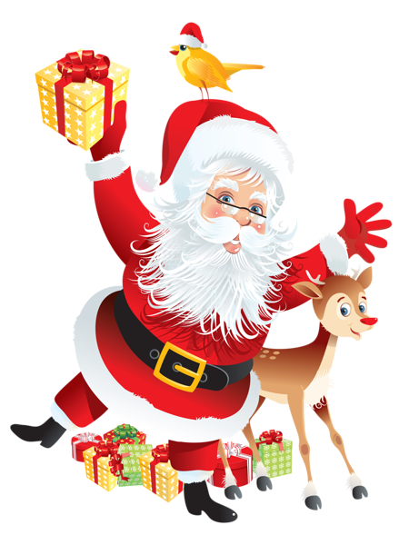 This png image - Transparent Santa and Rudolph Deco PNG Clipart, is available for free download