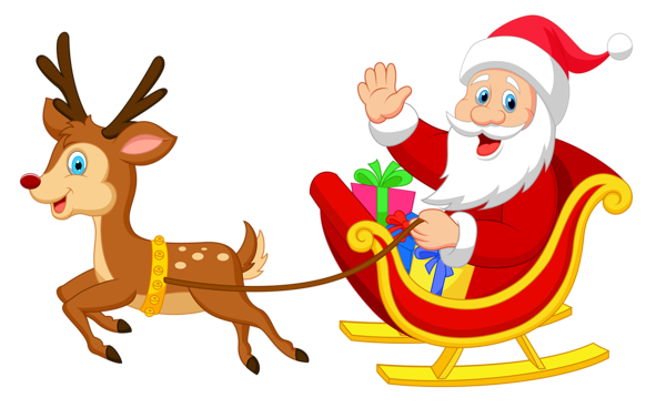 صور سانتا كلوز - صفحة 7 Transparent_Santa_with_Rudolph_PNG_Clipart