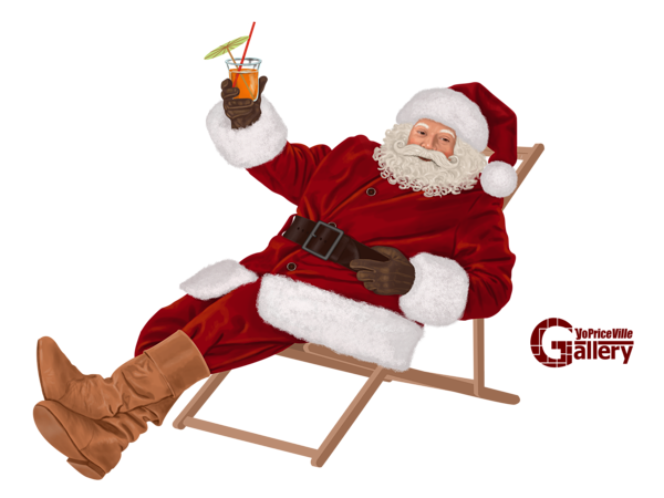 This png image - Santa Claus on Beach Chair Painting PNG Clipart, is available for free download