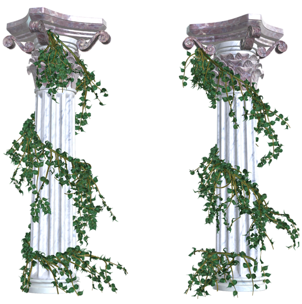 This png image - Beautiful Columns with Vines PNG Decorative Elements, is available for free download