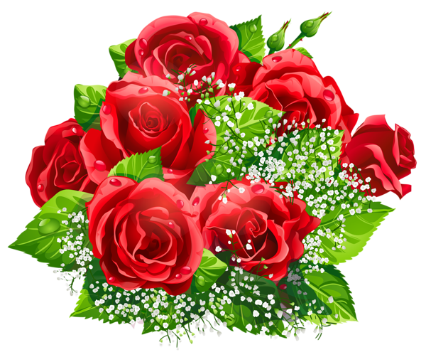 Flores hermosas y otras imagenes en PNG Beautiful_Red_Roses_Decor_PNG_Clipart