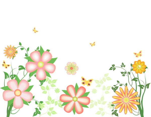 زخارف سكرابيه للتصميم  بنرات اشرطة ورود ستائر لتصميم بدون تحميل  Decorative_Flowers_Free_Transparent_Clipart