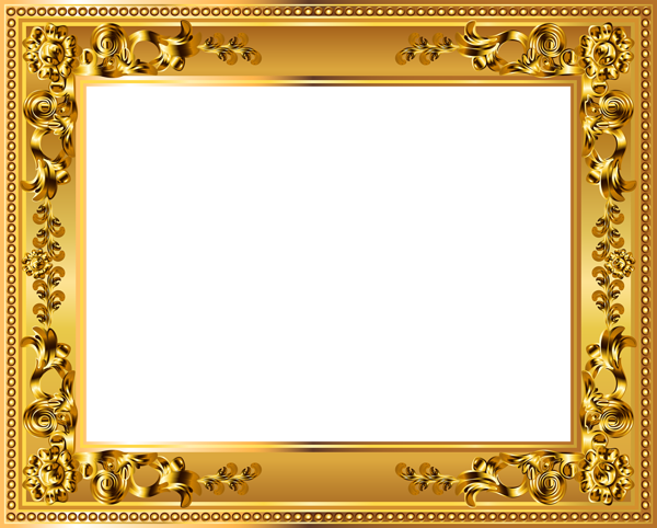 This png image - Gold Deco Border Frame Transparent PNG Image, is available for free download