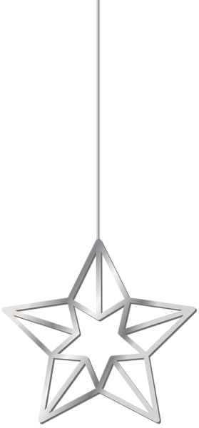 This png image - Hanging Star Silver Transparent PNG Clip Art, is available for free download