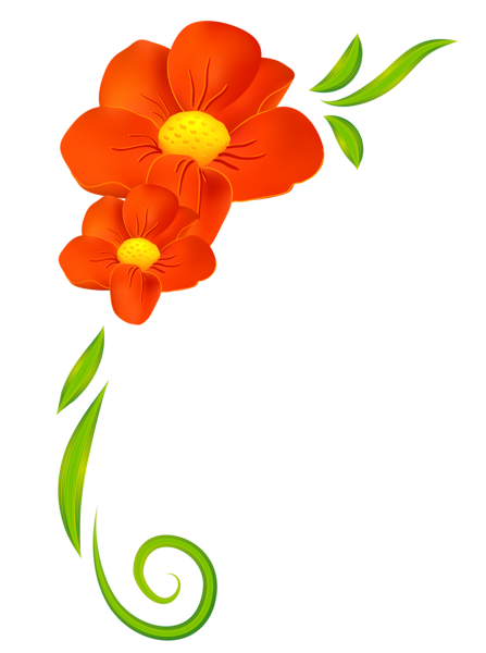 Flores hermosas y otras imagenes en PNG Orange_Flower_Decor_PNG_Clipart