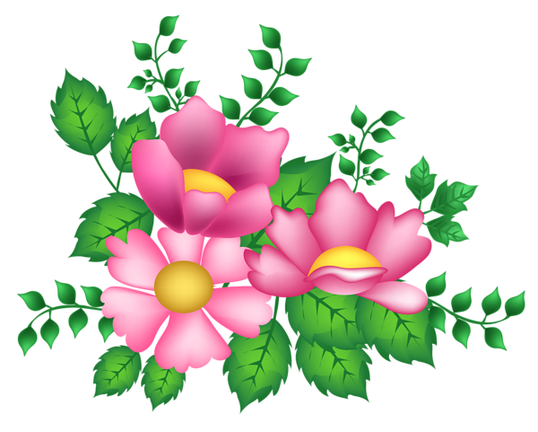 Flores hermosas y otras imagenes en PNG Pink_Flowers_Decoration_PNG_Image