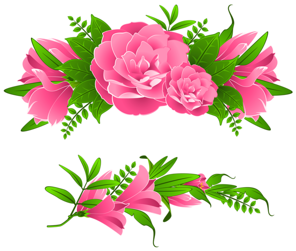 Flores hermosas y otras imagenes en PNG Pink_Flowers_Decorative_Element_PNG_Clipart-1419637298