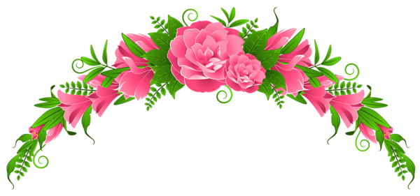 Flores hermosas y otras imagenes en PNG Pink_Flowers_and_Roses_Element_PNG_Clipart