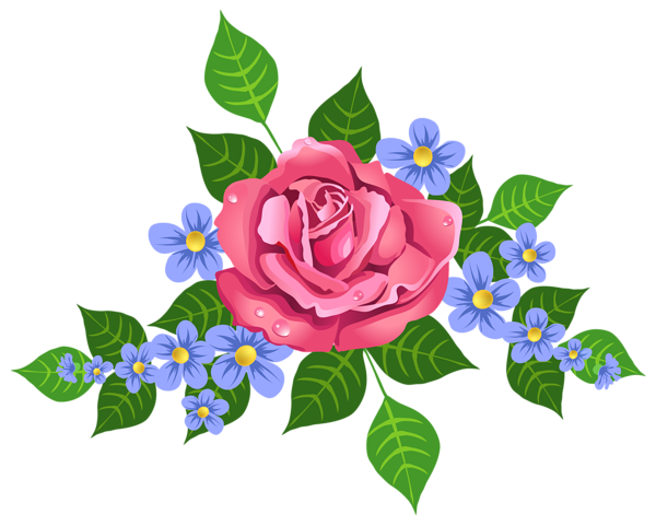 Flores hermosas y otras imagenes en PNG Pink_Rose_Decorative_Element_PNG_Image