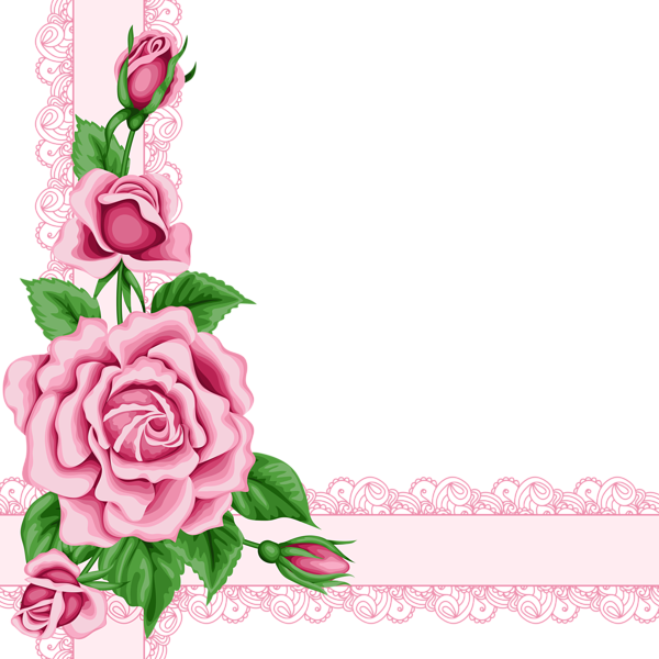 clip art pink roses borders - photo #35