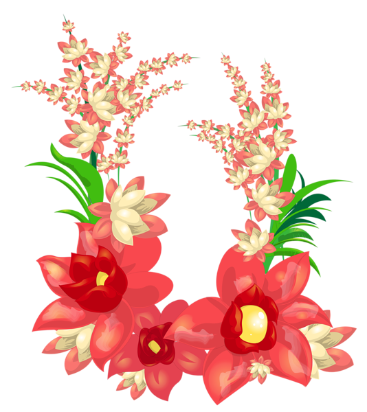 Flores hermosas y otras imagenes en PNG Red_Exotic_Flowers_Decoration_PNG_Image