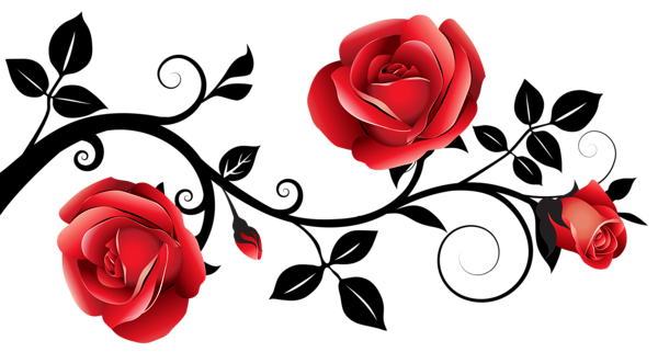 This png image - Red and Black Decorative Roses PNG Clipart Image, is available for free download