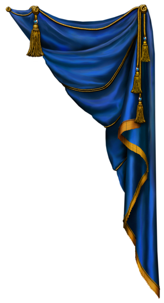 زخارف سكرابيه للتصميم  بنرات اشرطة ورود ستائر لتصميم بدون تحميل  Transparent_Blue_Curtain_PNG_Clipart