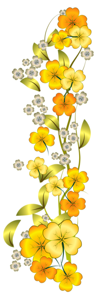 Flores hermosas y otras imagenes en PNG Yellow_Flower_Decor_PNG_Clipart