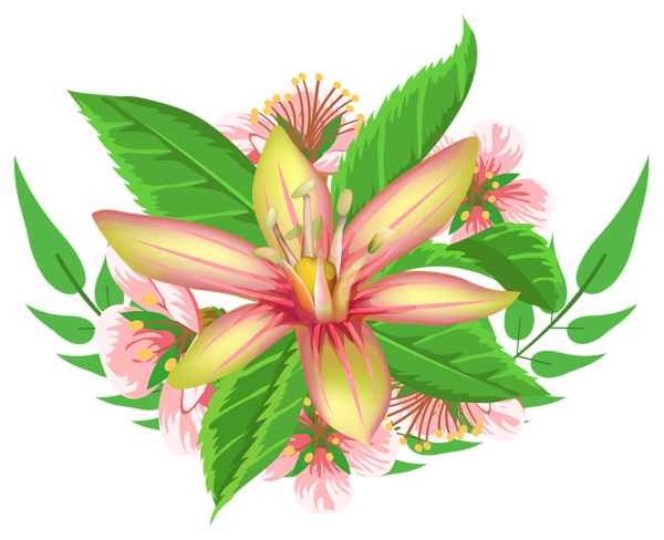 Flores hermosas y otras imagenes en PNG Yellow_Flower_Decorative_Element_PNG_Image