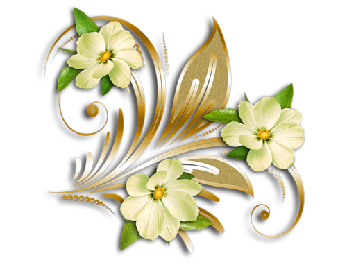 This png image - Yellow Flowers Gold Ornament Clipart, is available for free download