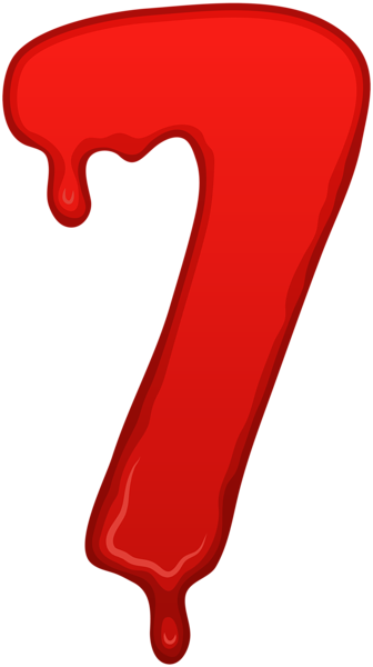 This png image - Bloody Number Seven PNG Clip Art Image, is available for free download