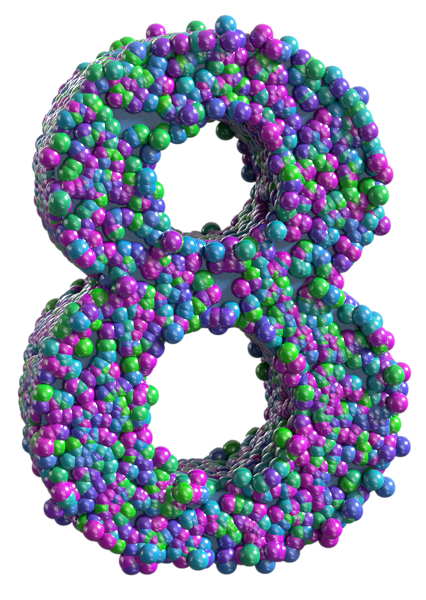 This png image - Colorful Number Eight Transparent PNG Clip Art Image, is available for free download