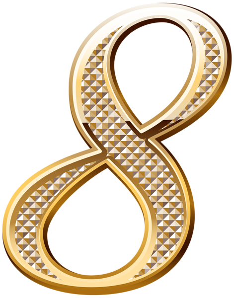 This png image - Gold Deco Number Eight PNG Clipart Image, is available for free download