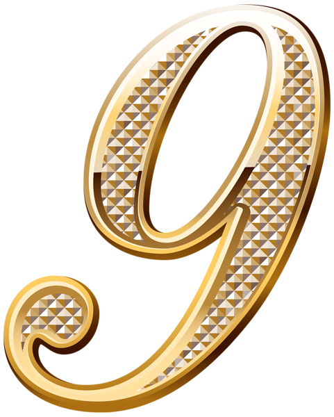 This png image - Gold Deco Number Nine PNG Clipart Image, is available for free download