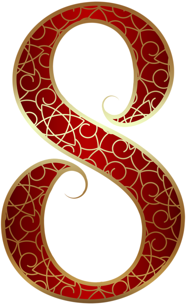 This png image - Gold Red Number Eight PNG Clip Art Image, is available for free download